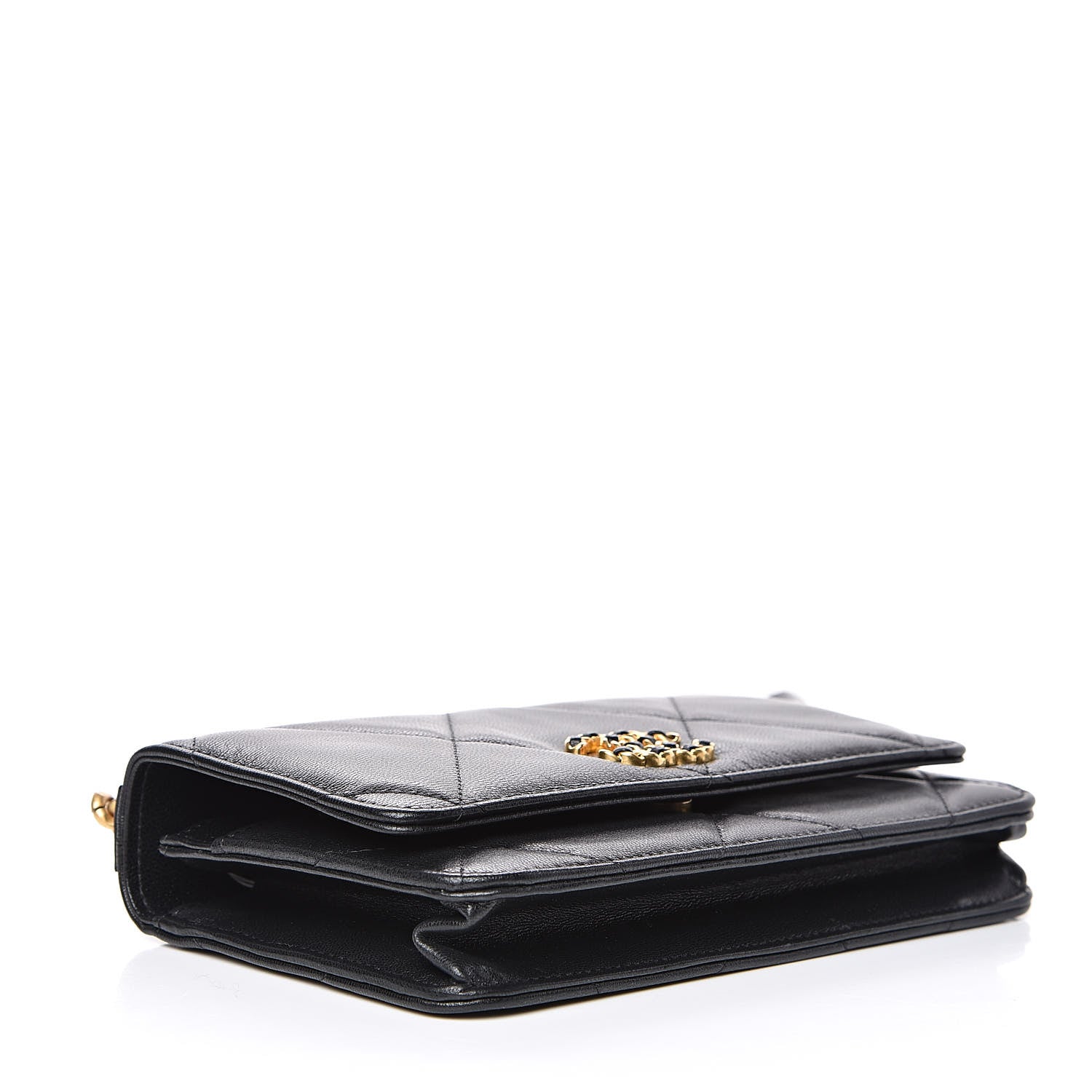 Chanel Goatskin Quilted 19 Wallet On Chain WOC Black 4 of 12
