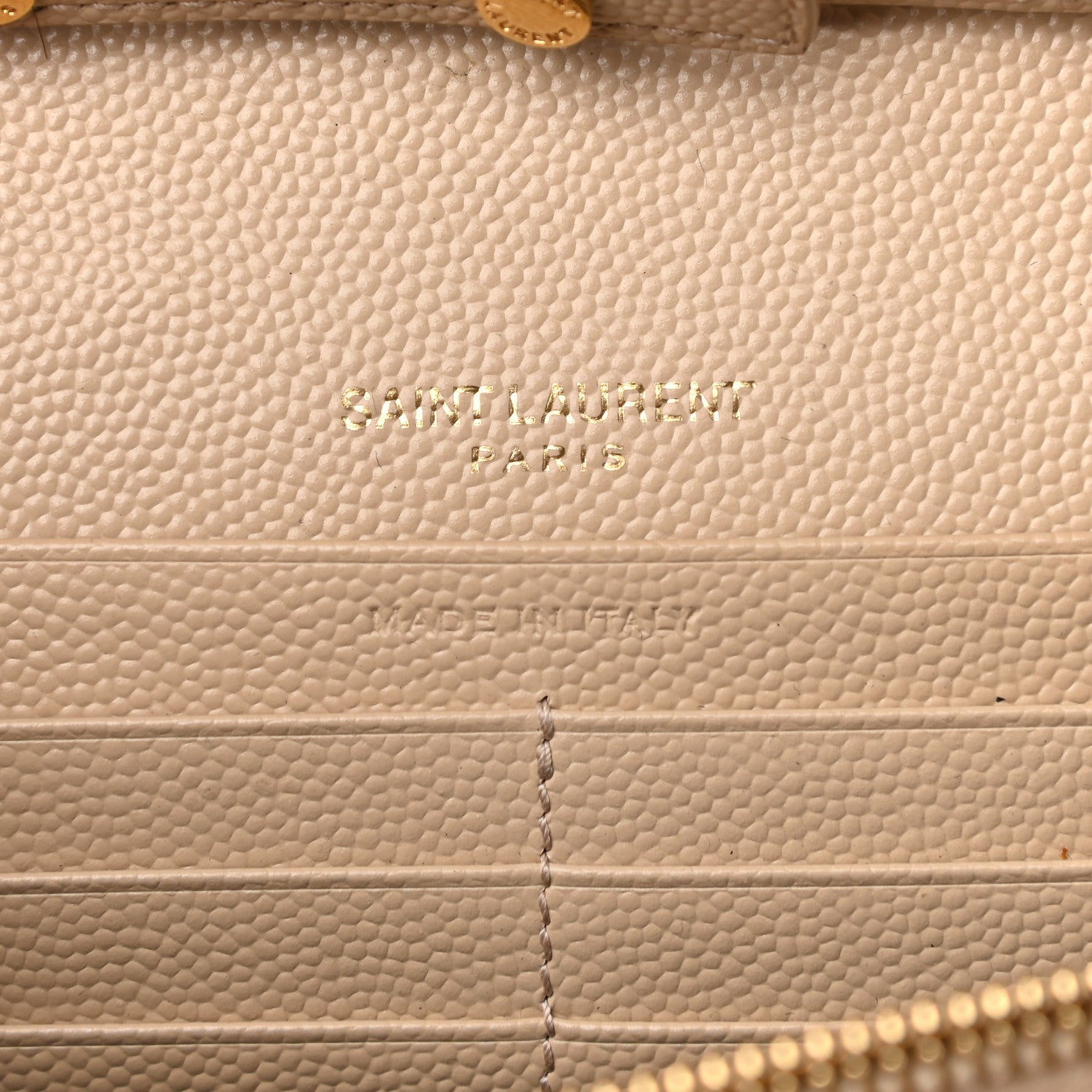Saint Laurent Grain De Poudre Matelasse Chevron Monogram Chain Wallet Nude Powder 11 of 20
