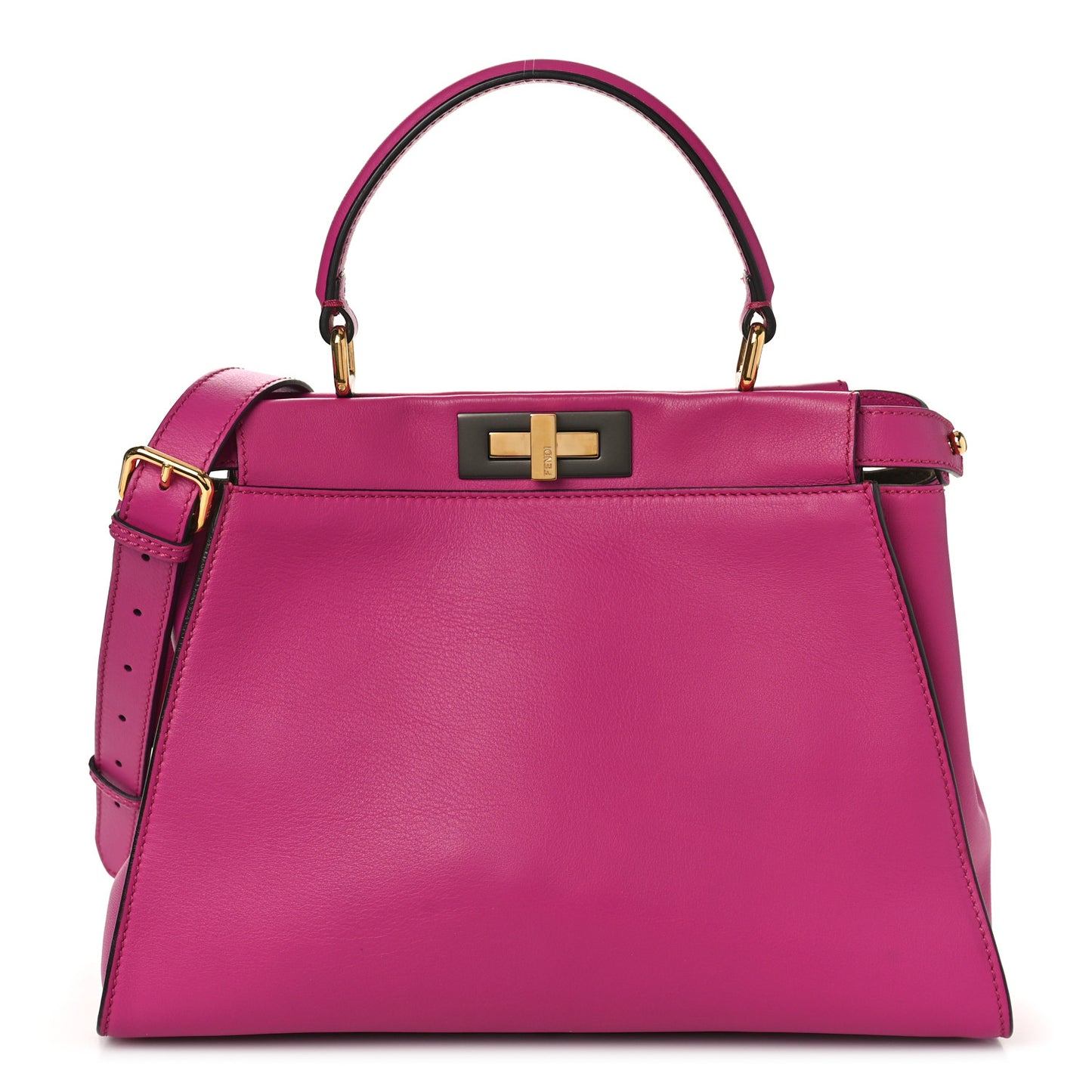 Vitello Seta Medium Peekaboo Iconic Satchel Magenta