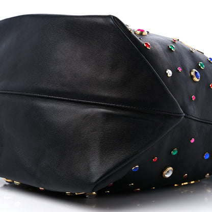 Saint Laurent Lambskin Charm Studded Teddy Drawstring Bag Black 9 of 9