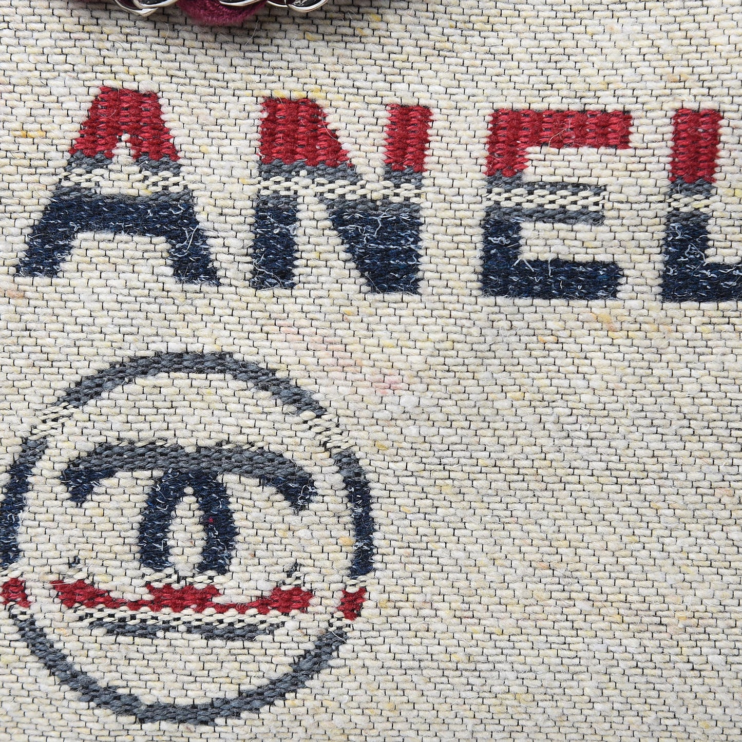 Striped Canvas Medium Deauville Tote Beige