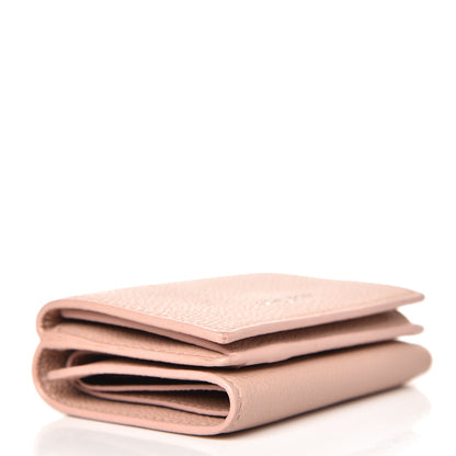 Saint Laurent Grained Calfskin Paris Petite Compact Wallet Pale Pink 4 of 8