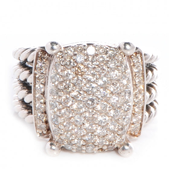Sterling Silver Diamond 16mm Wheaton Ring 53 6.5