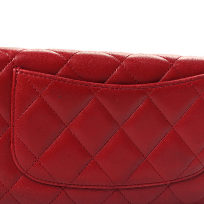 Chanel Lambskin Quilted Large Flap Wallet Red 14 of 15
