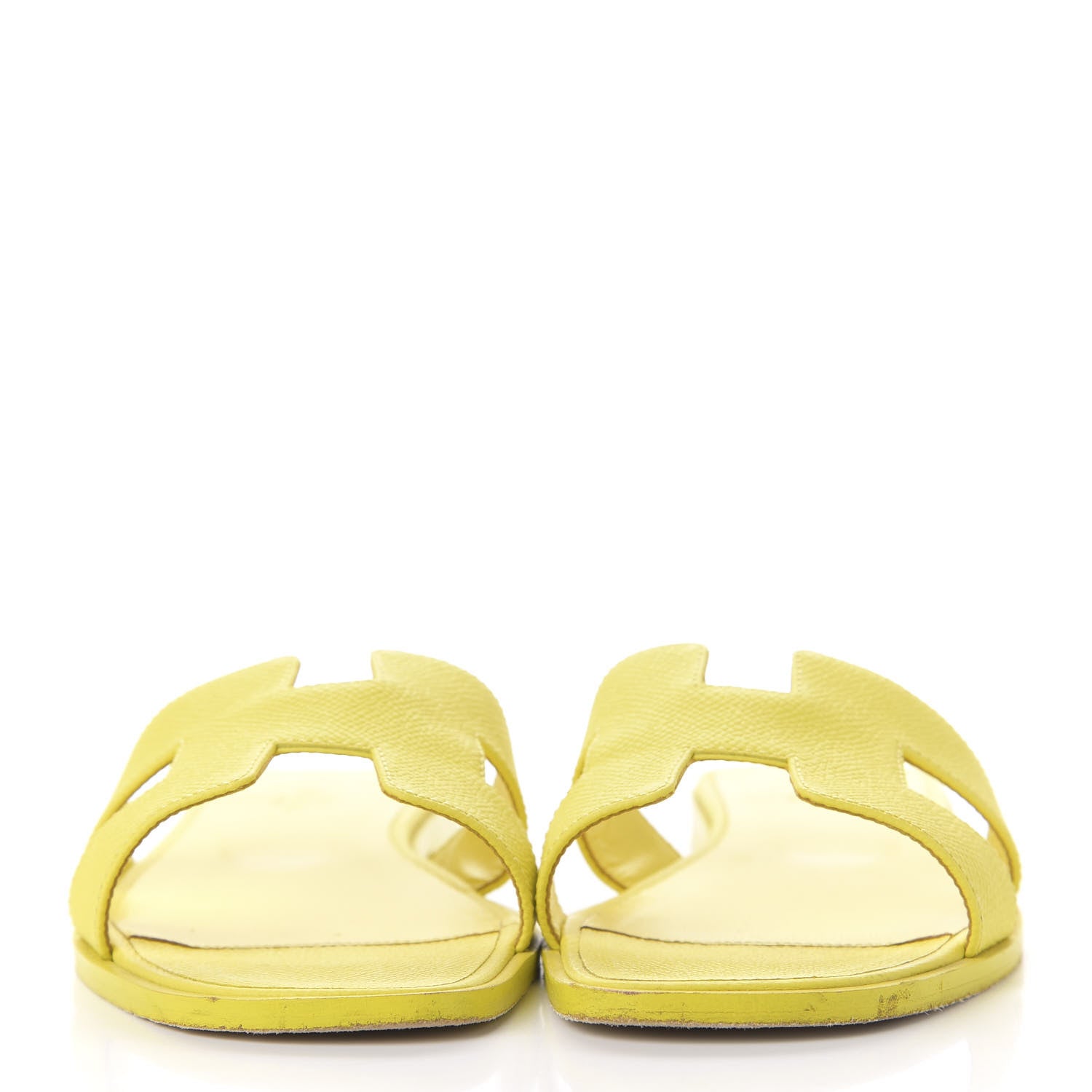 Hermes Epsom Oran Sandals 38 Jaune Pollen 2 of 10