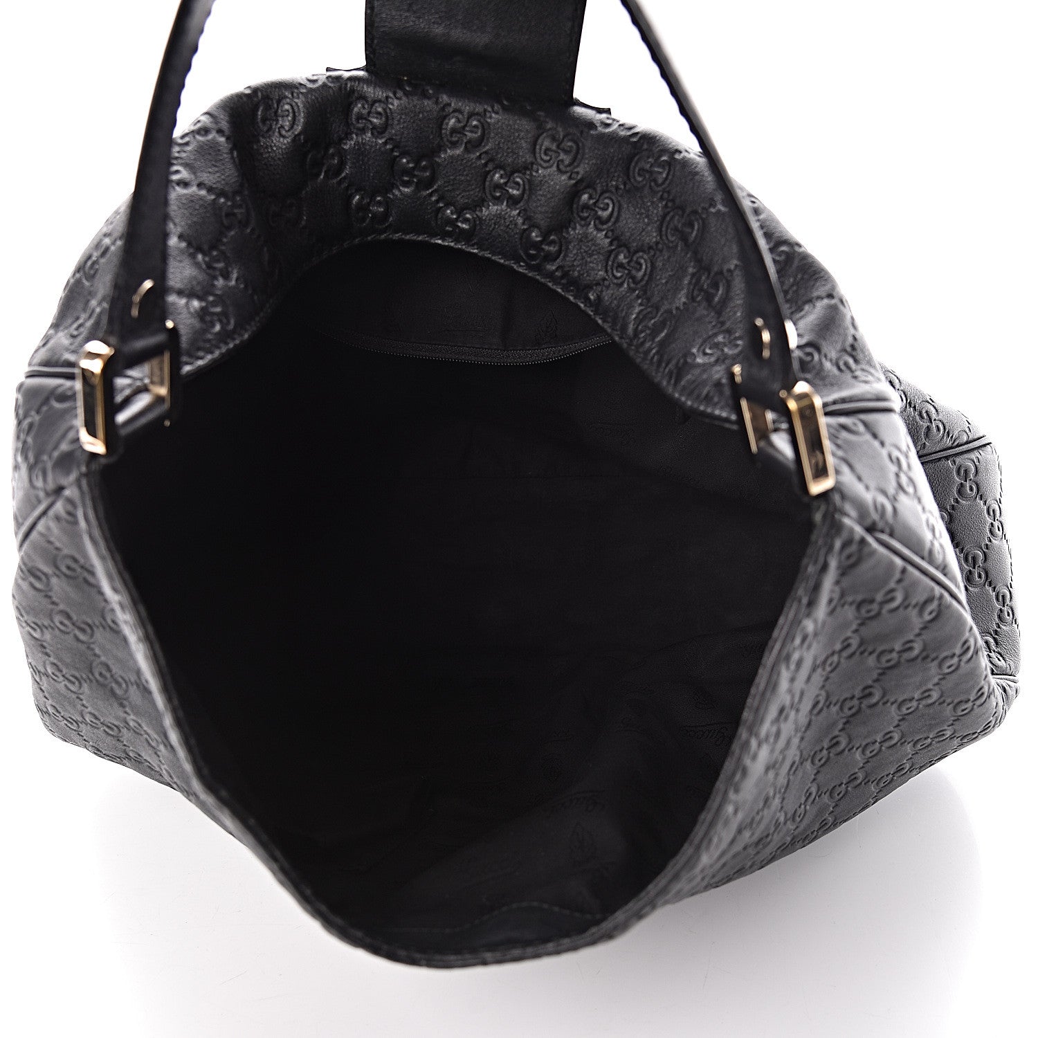 Gucci Guccissima Large New Ladies Web Hobo Black 5 of 10
