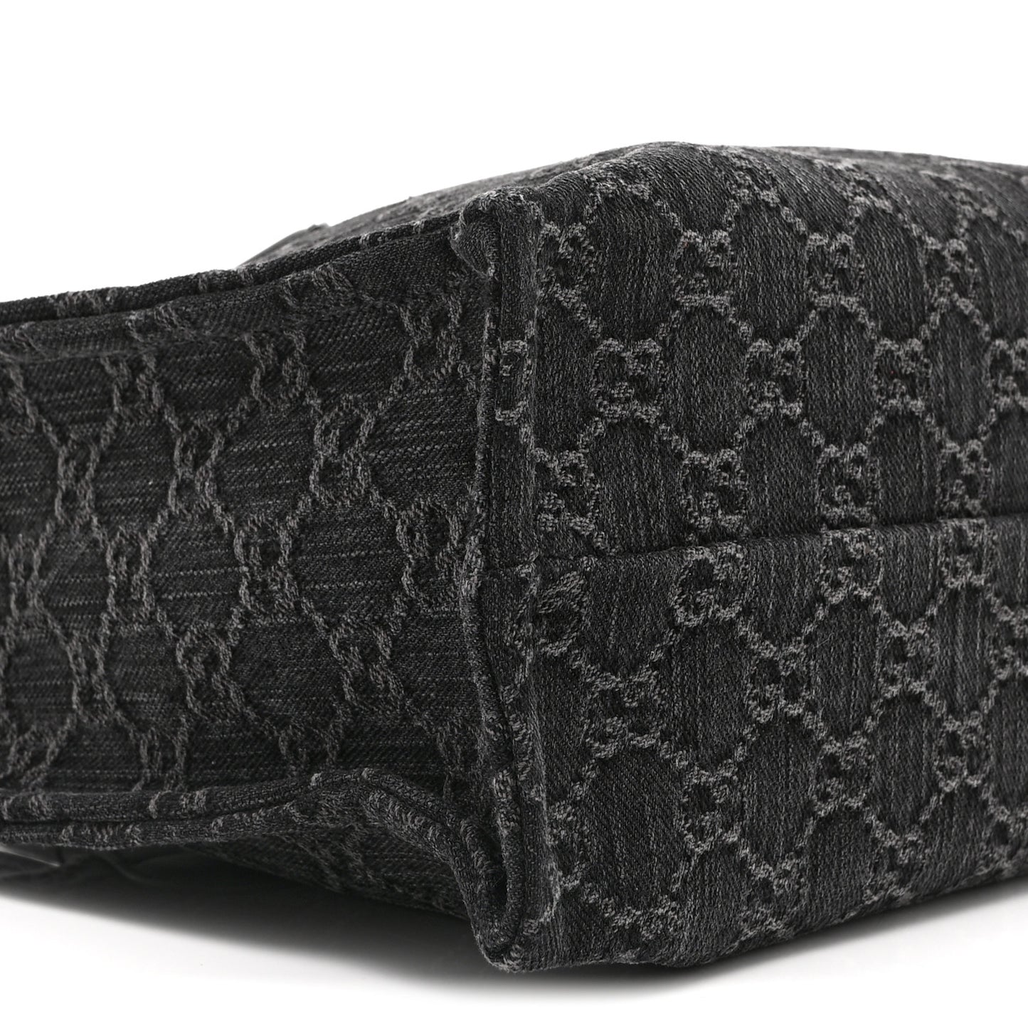 Denim Ophidia GG Monogram Tote Medium Black Grey
