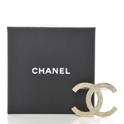 Chanel Quilted CC Brooch Light Gold 7 of 7