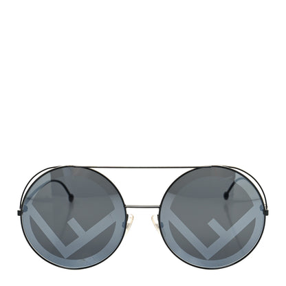 Fendi Metal F is Fendi Printed Run Away Round Frame Sunglasses FF 0285/S Black 2 of 7