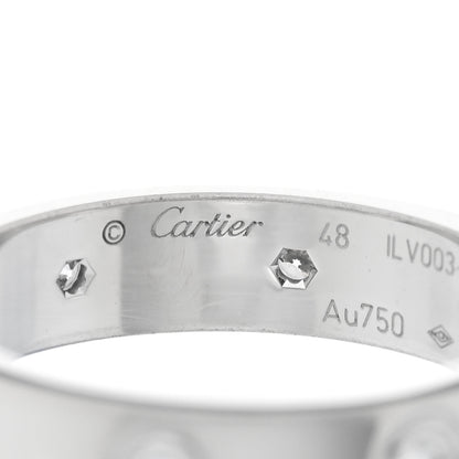 Cartier 18K White Gold 8 Diamond 4mm LOVE Wedding Band Ring 48 4.5 4 of 5