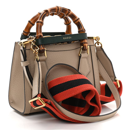 Gucci Textured Dollar Calfskin Web Mini Diana Tote Bag Oatmeal Vintage Green 3 of 11