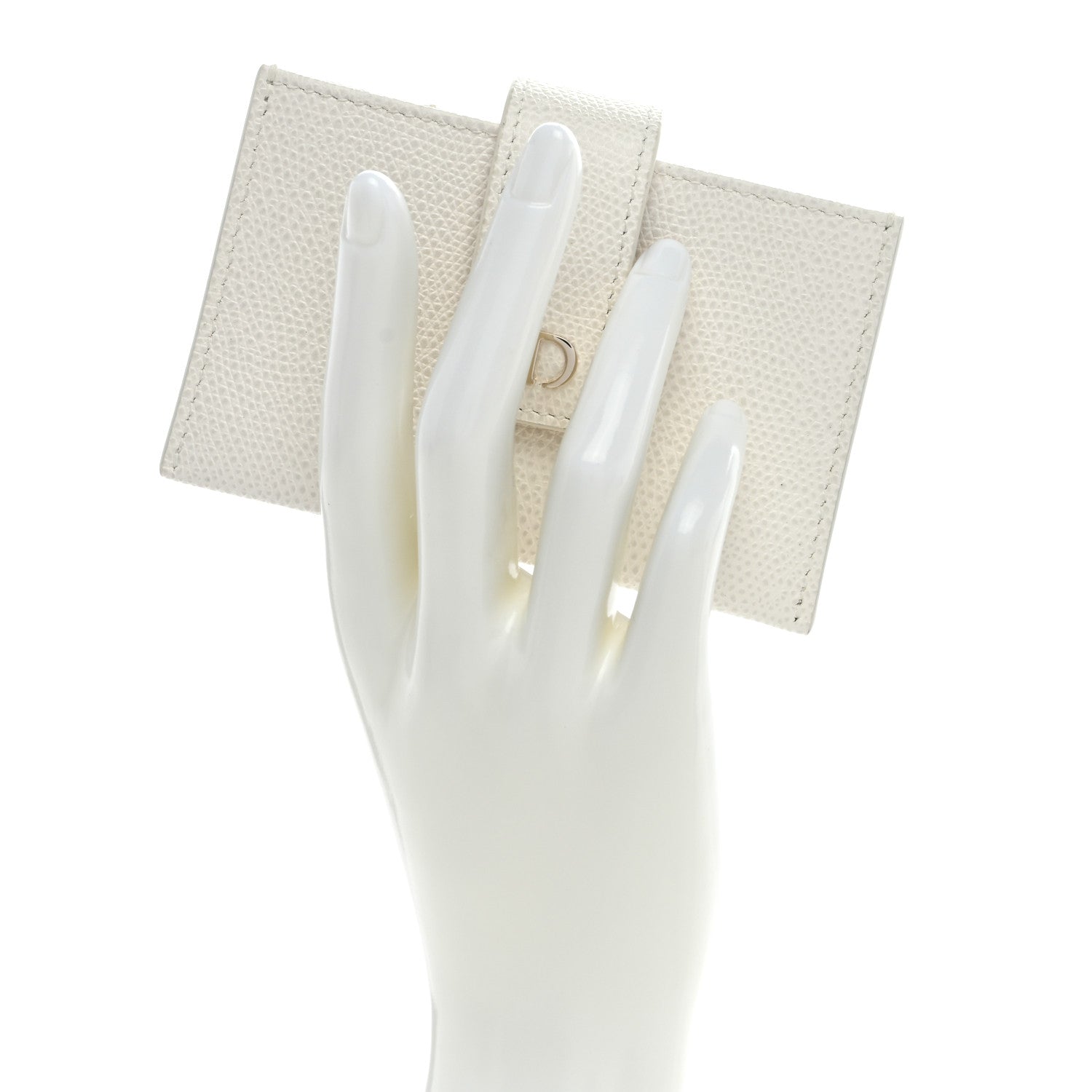 Christian Dior Grained Calfskin Gusseted Card Holder White 2 of 6