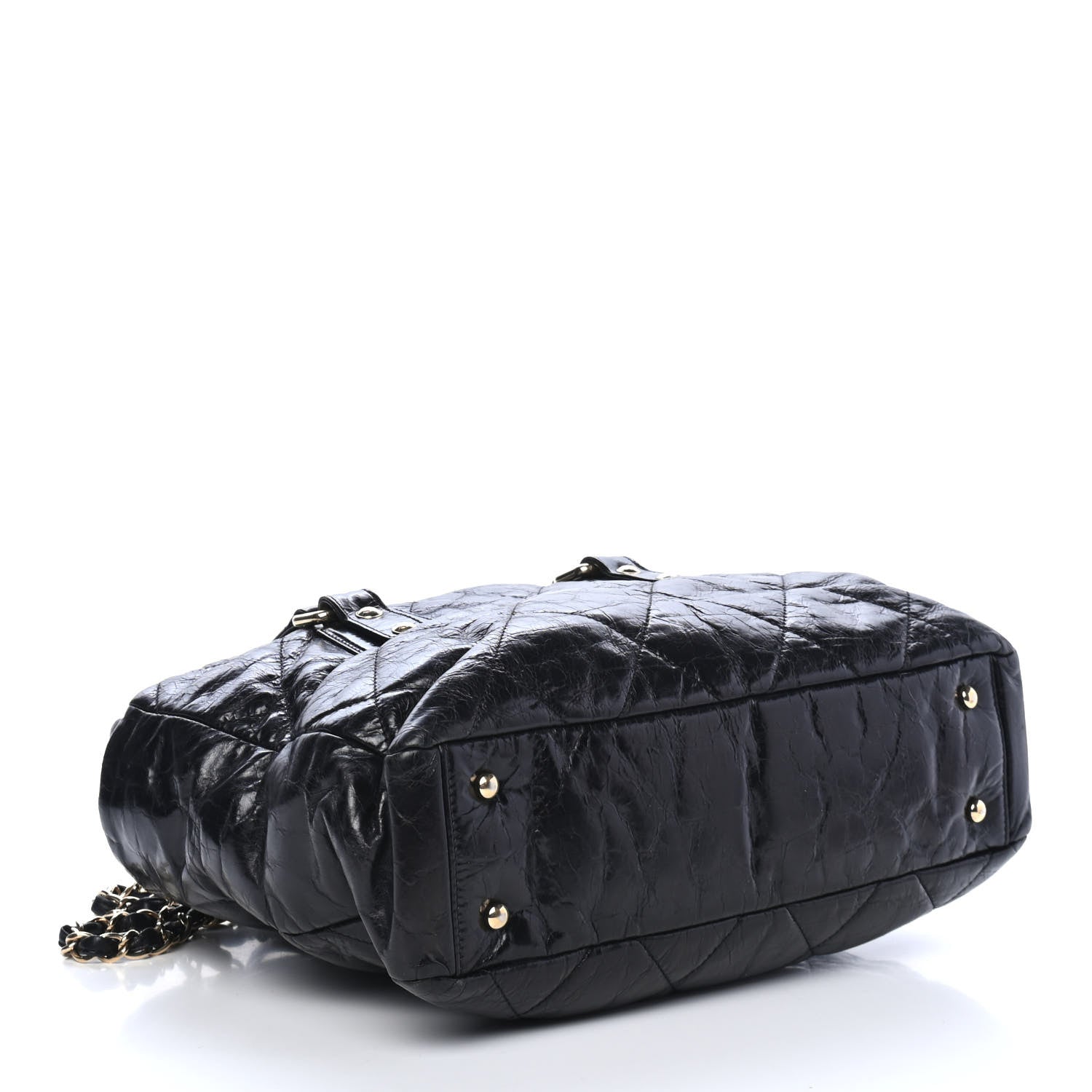 Chanel Glazed Calfskin Lambskin Quilted Portobello Tote Black 3 of 4