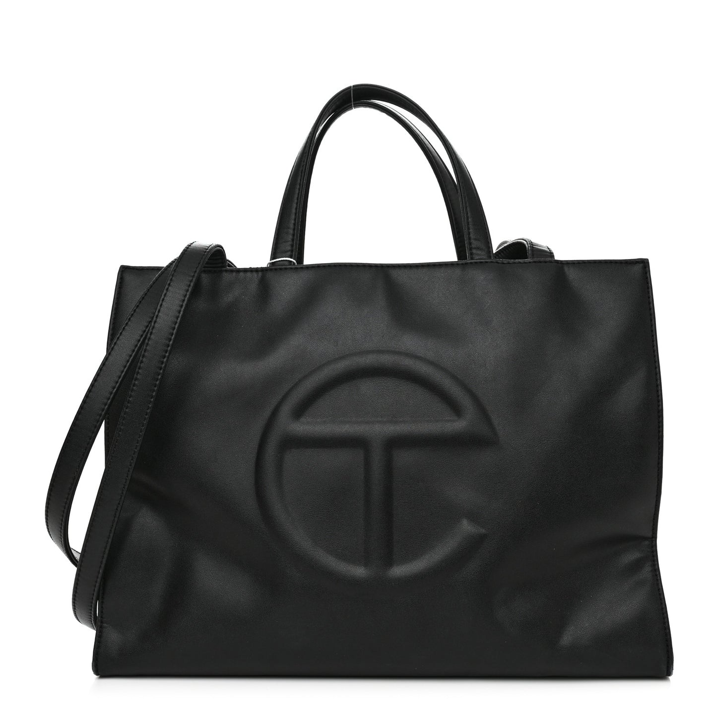 Vegan Leather Medium Shopping Bag Black