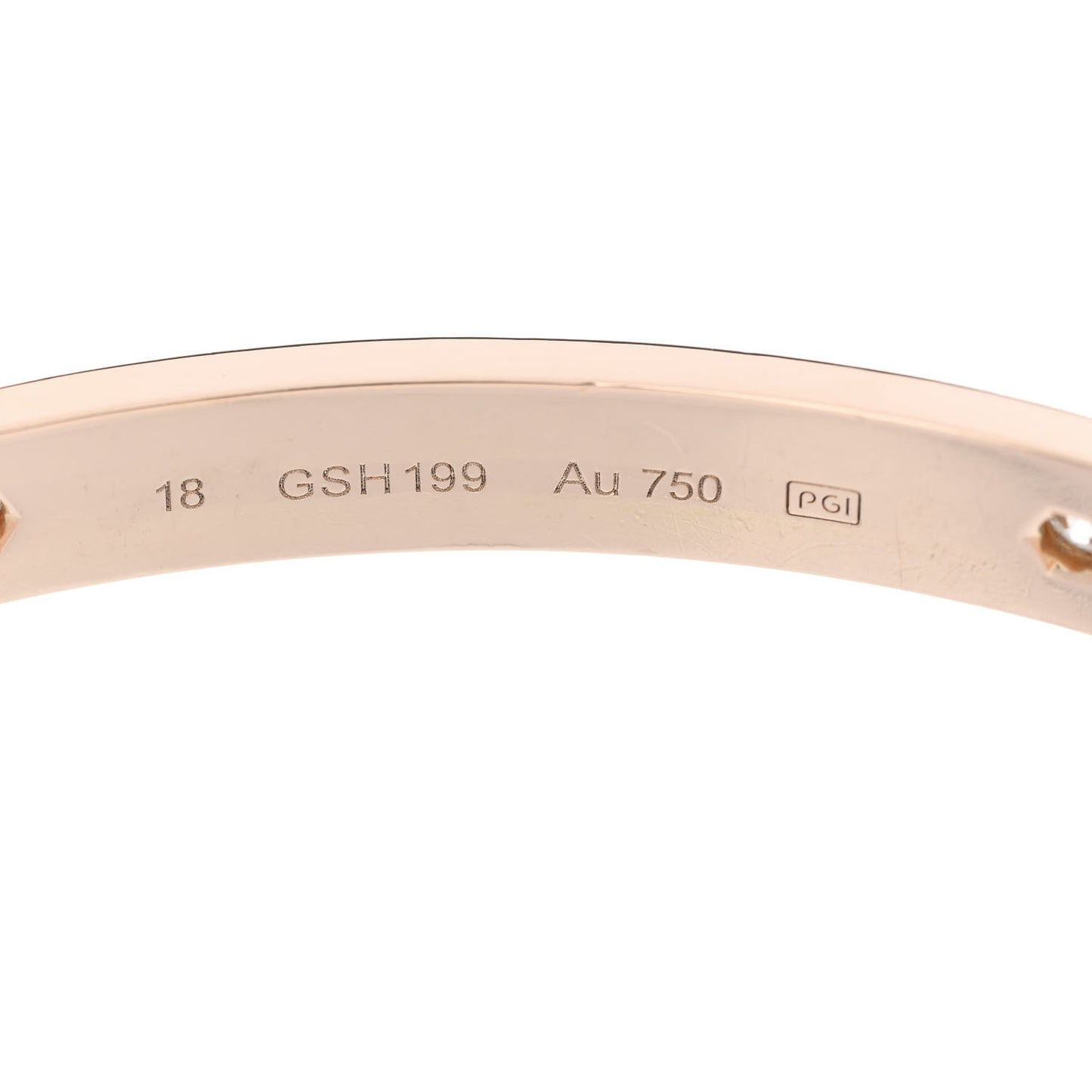 18K Pink Gold 4 Diamond LOVE Bracelet 18