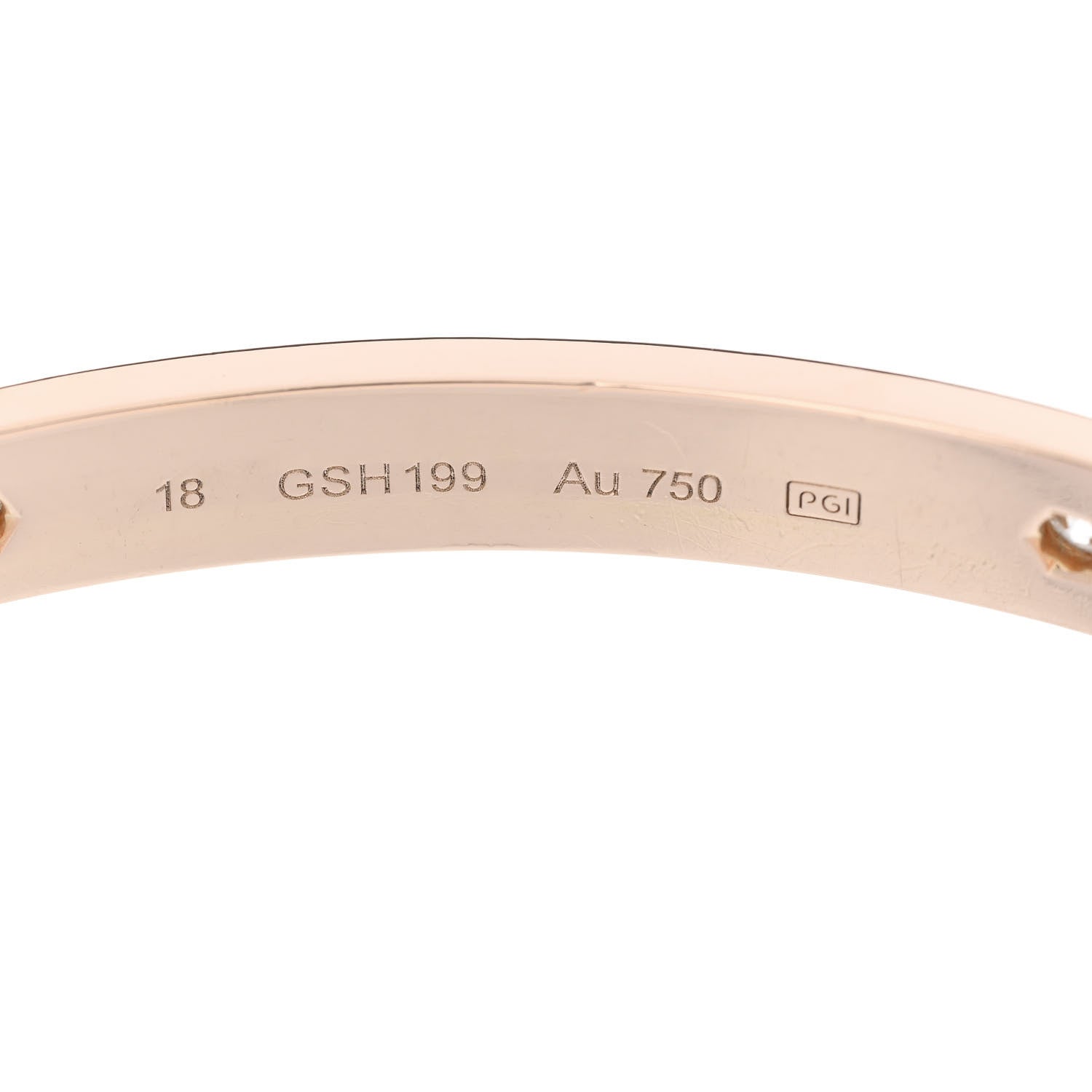 Cartier 18K Pink Gold 4 Diamond LOVE Bracelet 18 6 of 10