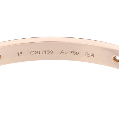 Cartier 18K Pink Gold 4 Diamond LOVE Bracelet 18 6 of 10