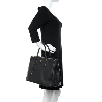 Prada Saffiano Medium Galleria Double Zip Tote Black 2 of 17