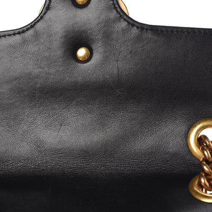 Gucci Calfskin Matelasse Mini GG Marmont Shoulder Bag Black 13 of 14