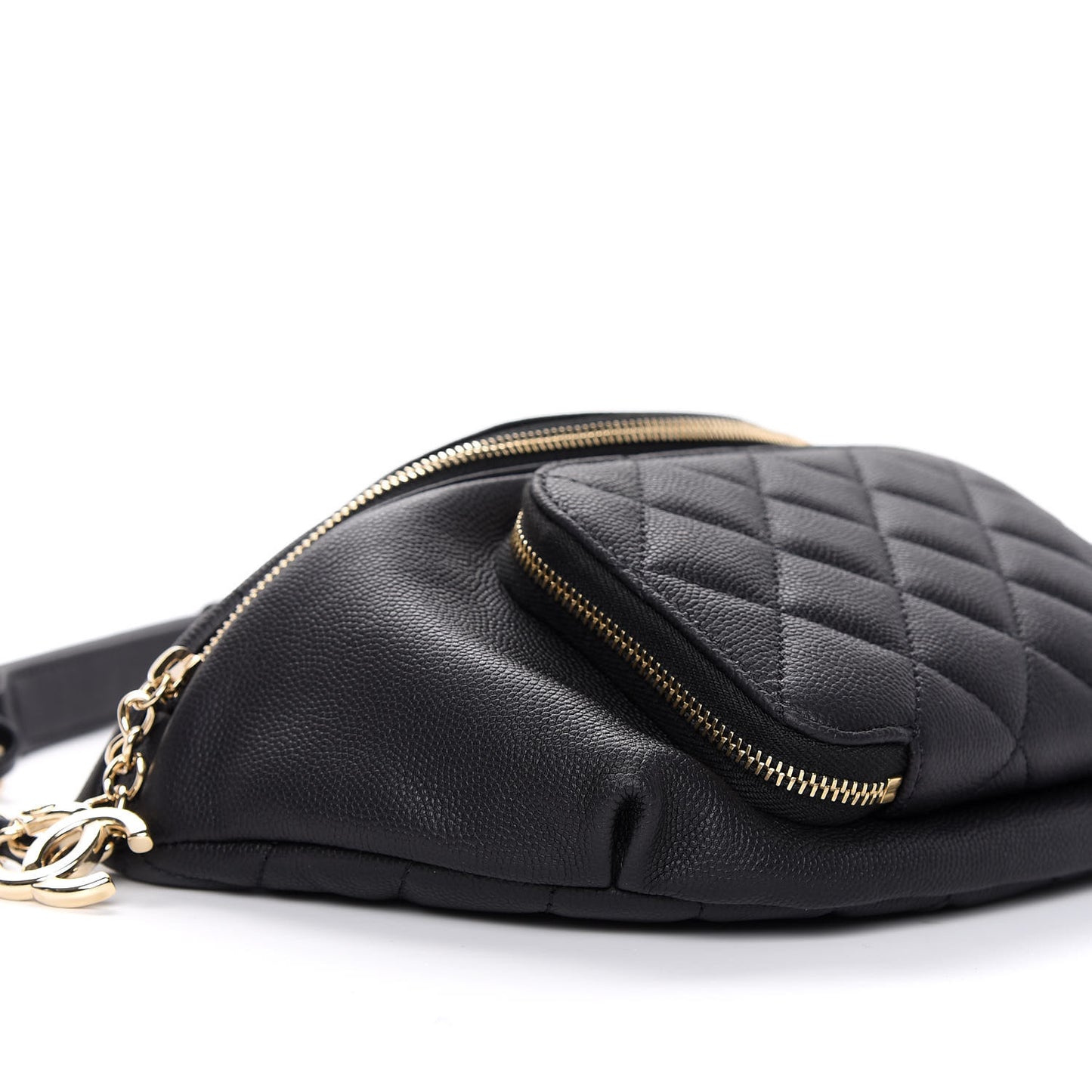 Caviar Quilted Business Affinity Waist Belt Bag Black