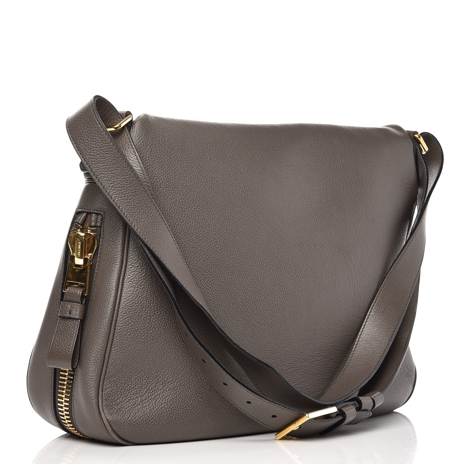 Tom Ford Pebbled Calfskin Large Jennifer Graphite 3 of 6