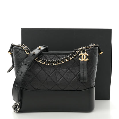 Chanel Aged Calfskin Quilted New Medium Gabrielle Hobo Black 12 of 12