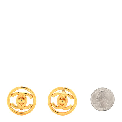 Chanel Metal CC Turnlock Clip On Earrings Gold 2 of 5