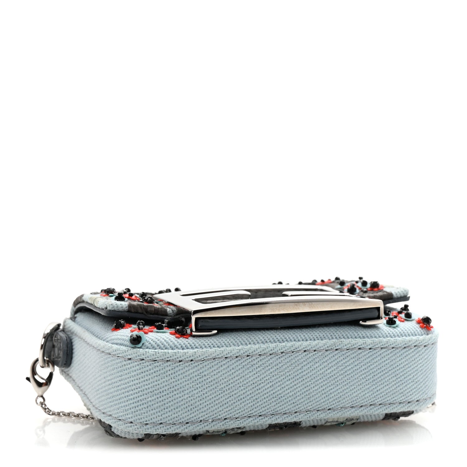 Fendi Canvas Crystal Flower Beaded Nano Baguette Charm Multicolor 3 of 9