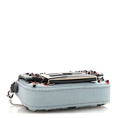 Fendi Canvas Crystal Flower Beaded Nano Baguette Charm Multicolor 3 of 9