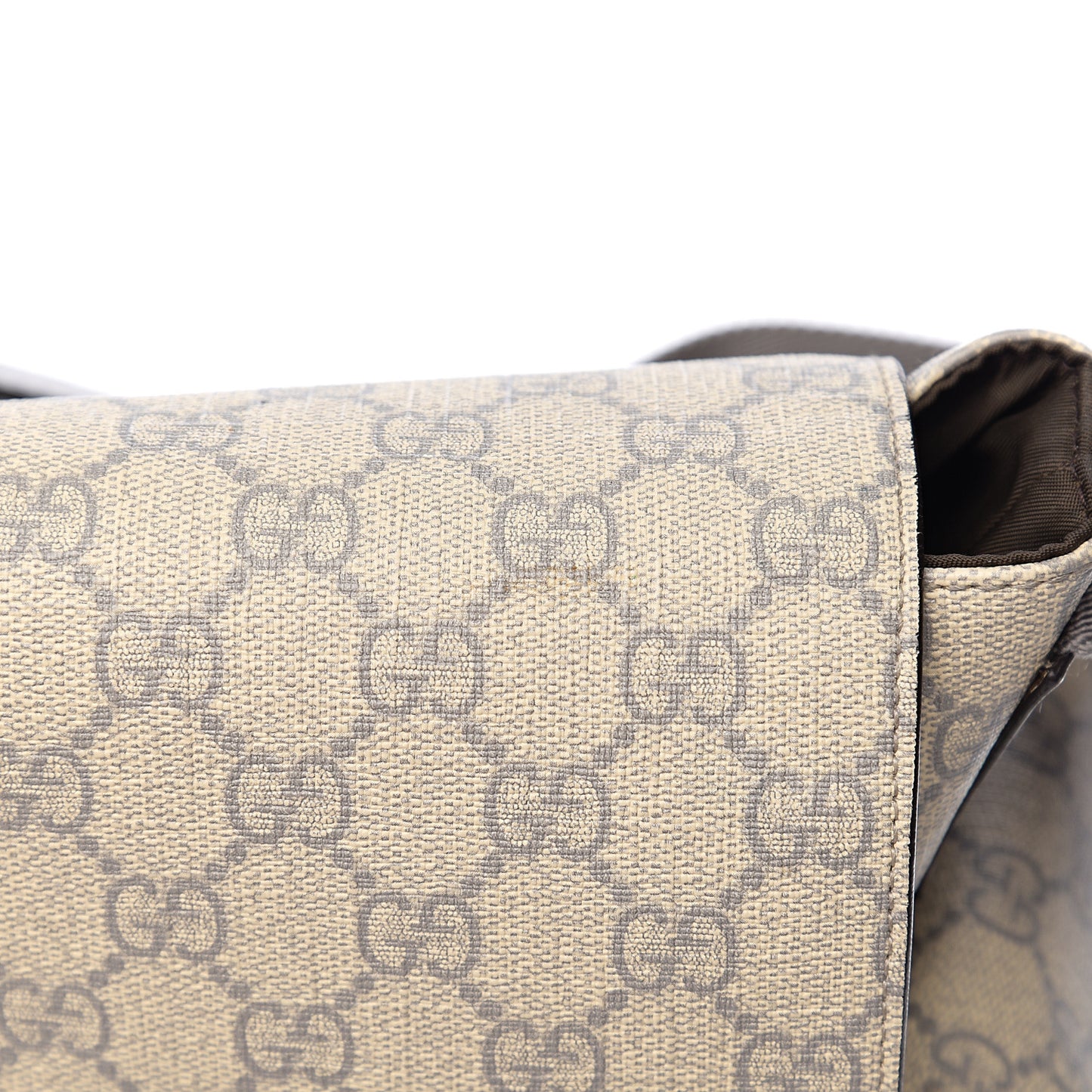 GG Plus Monogram Messenger Diaper Bag Ecru Grigio