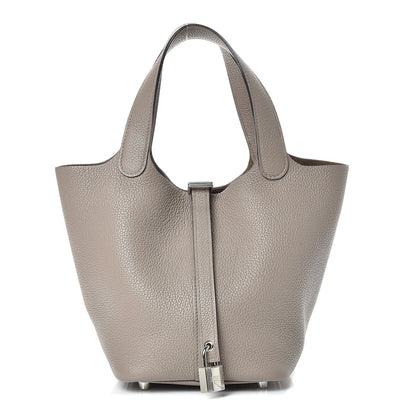 Hermes Taurillon Maurice Picotin Lock 18 PM Gris Asphalte 1 of 12