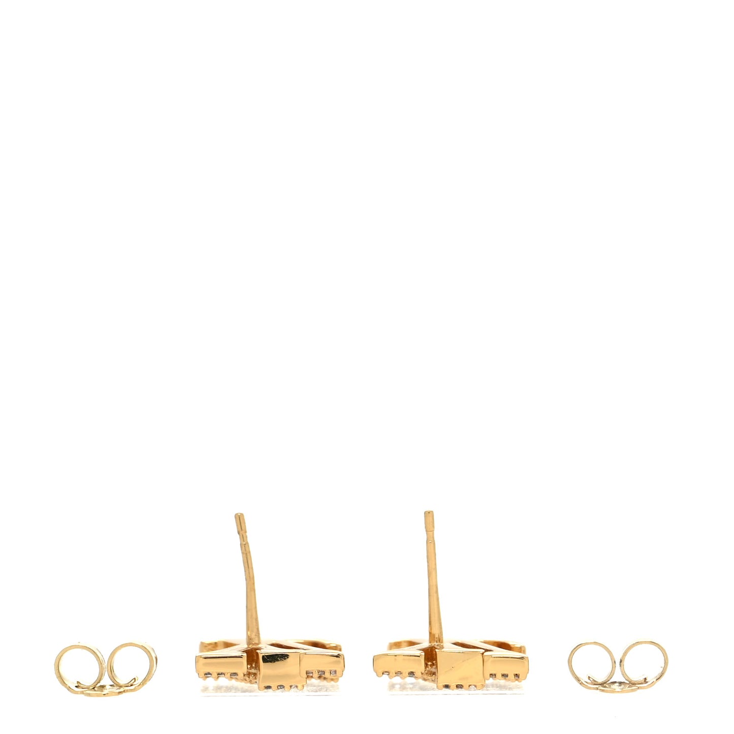 Metal Crystal LV Iconic Earrings Gold