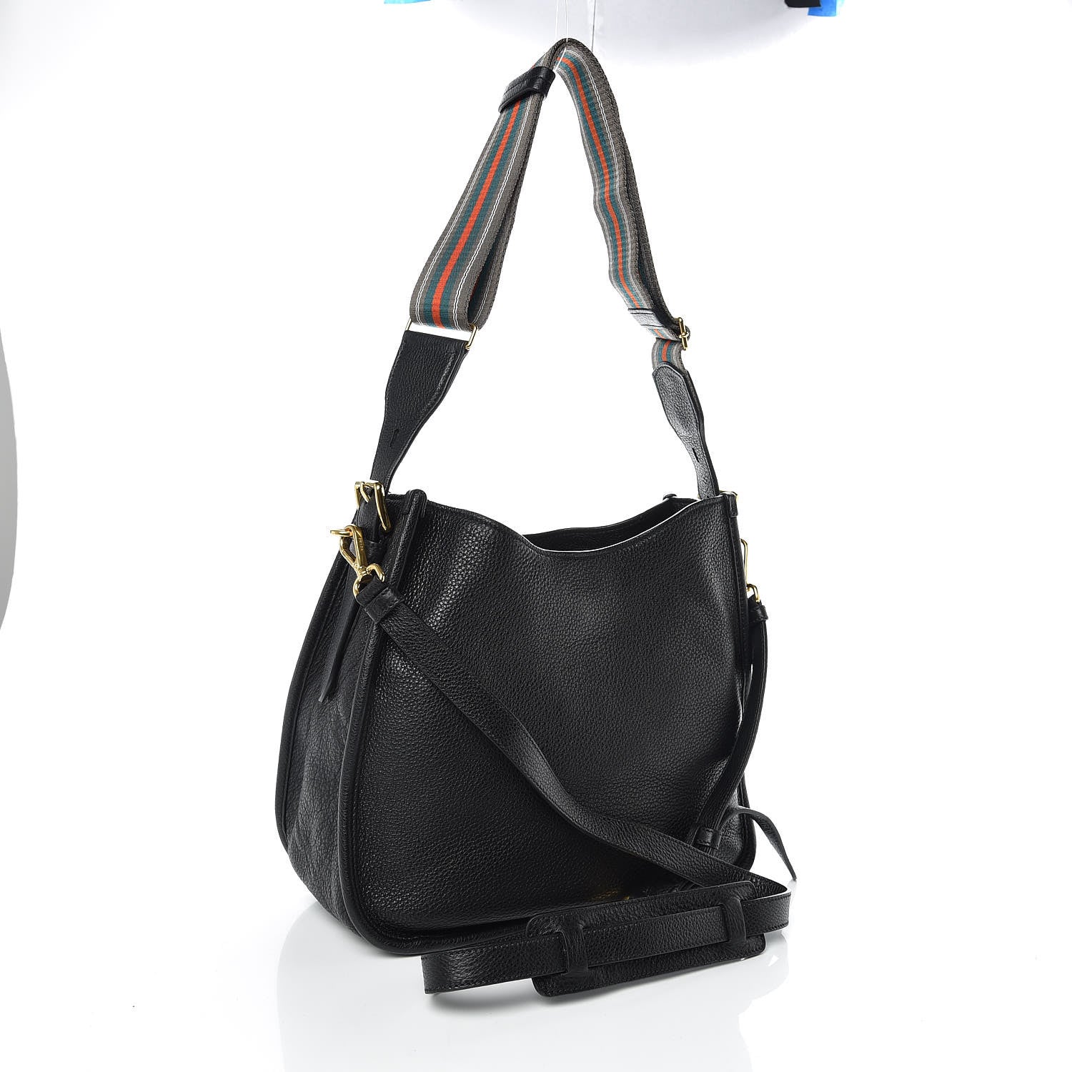 Prada Vitello Daino Hobo Black 4 of 11