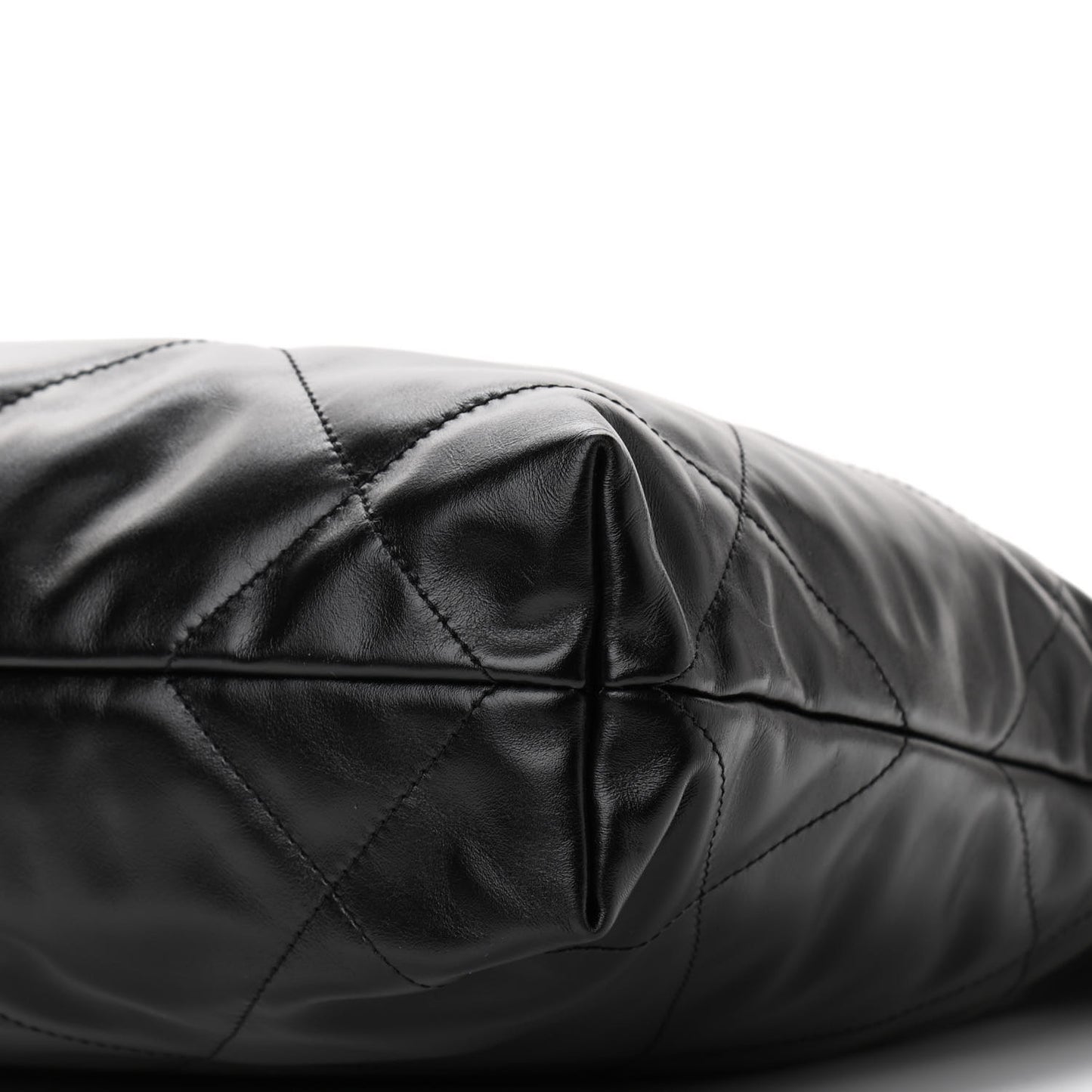 Shiny Calfskin Quilted Small Chanel 22 Black