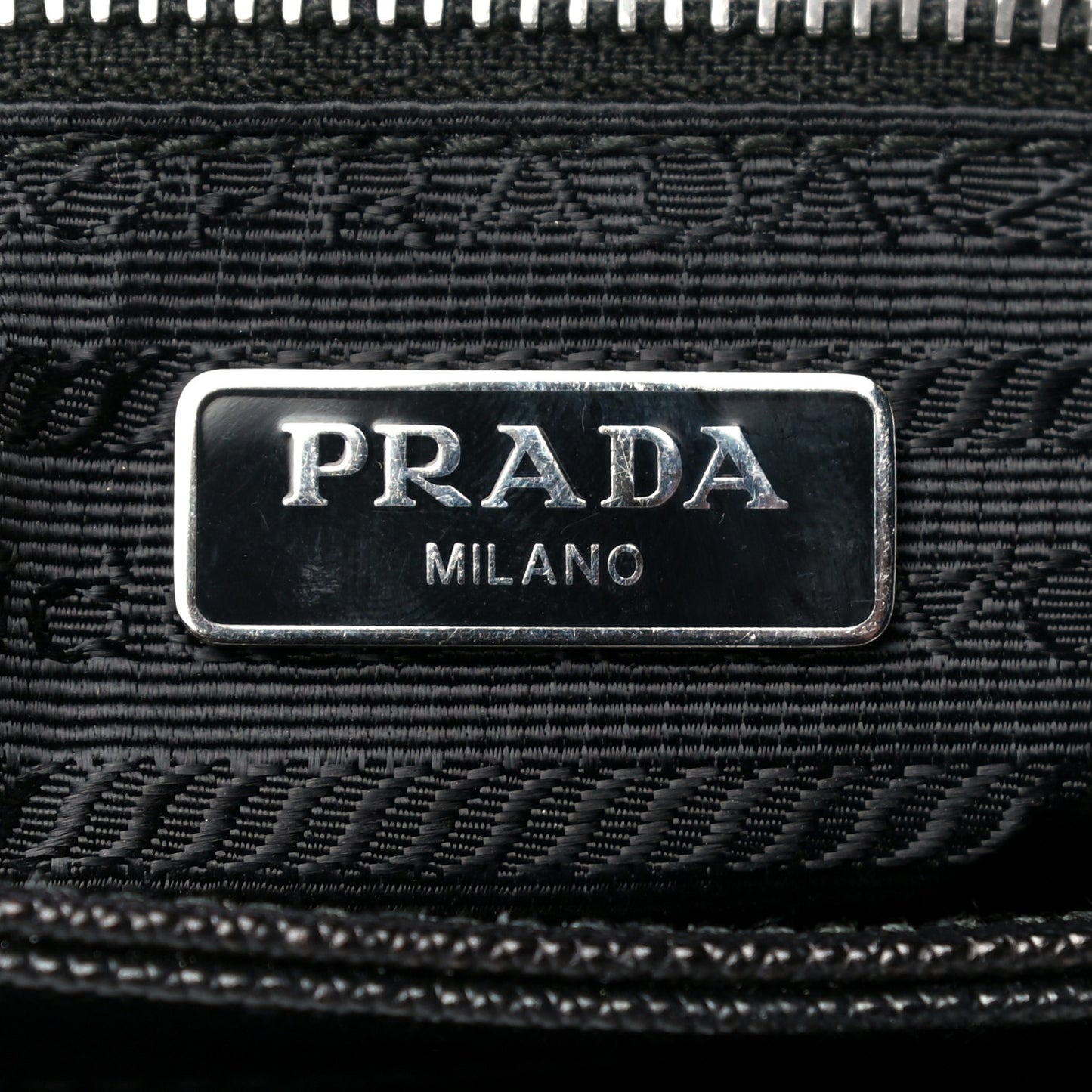 Saffiano Tessuto Nylon Chain Shoulder Bag Black