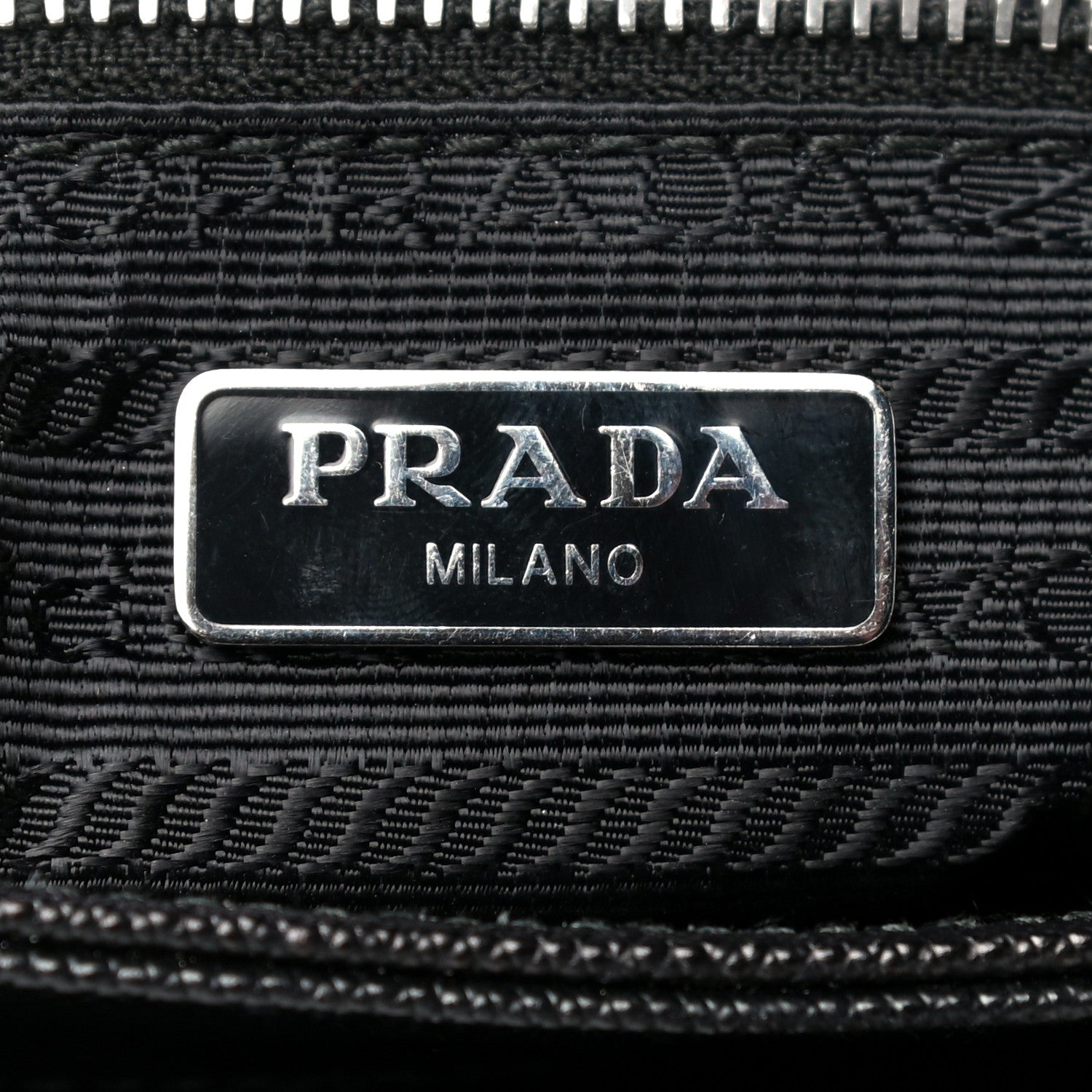 Prada Saffiano Tessuto Nylon Chain Shoulder Bag Black 7 of 13