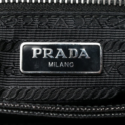 Prada Saffiano Tessuto Nylon Chain Shoulder Bag Black 7 of 13