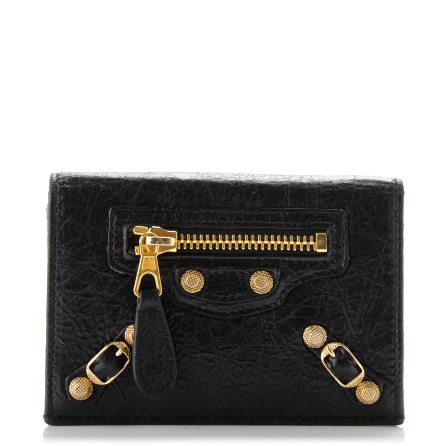 Balenciaga Agneau Giant Gold Card Case Black 1 of 7
