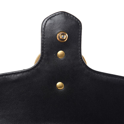 Gucci Calfskin Matelasse Mini GG Marmont Top Handle Shoulder Bag Black 15 of 16