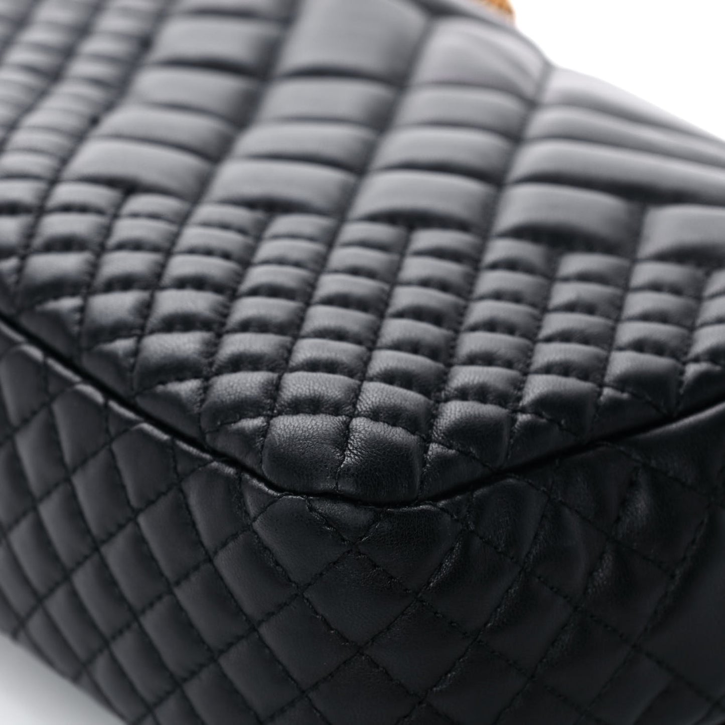 Nappa Quilted Icon Shoulder Bag Black