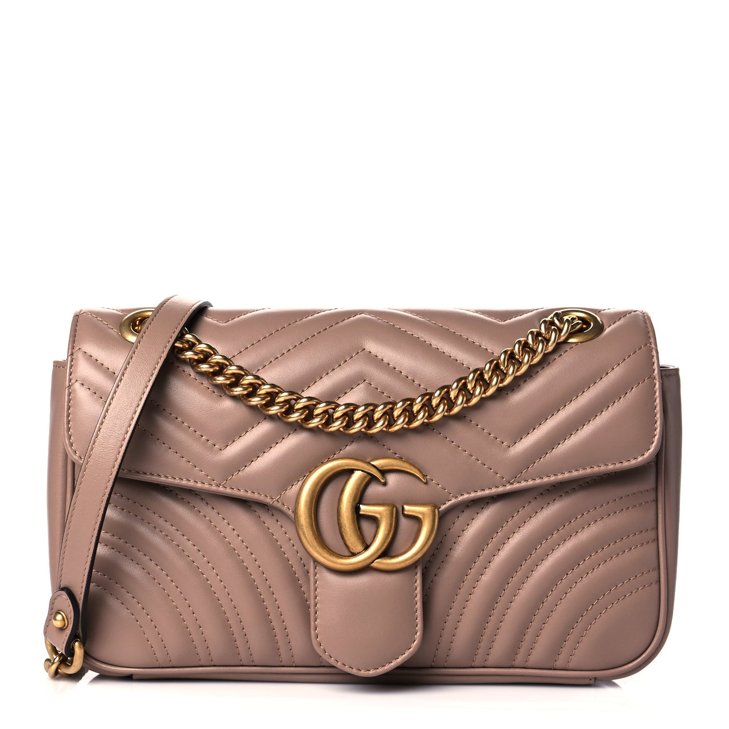 Calfskin Matelasse Small GG Marmont Shoulder Bag Porcelain Rose