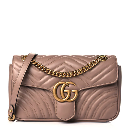 Gucci Calfskin Matelasse Small GG Marmont Shoulder Bag Porcelain Rose 1 of 11