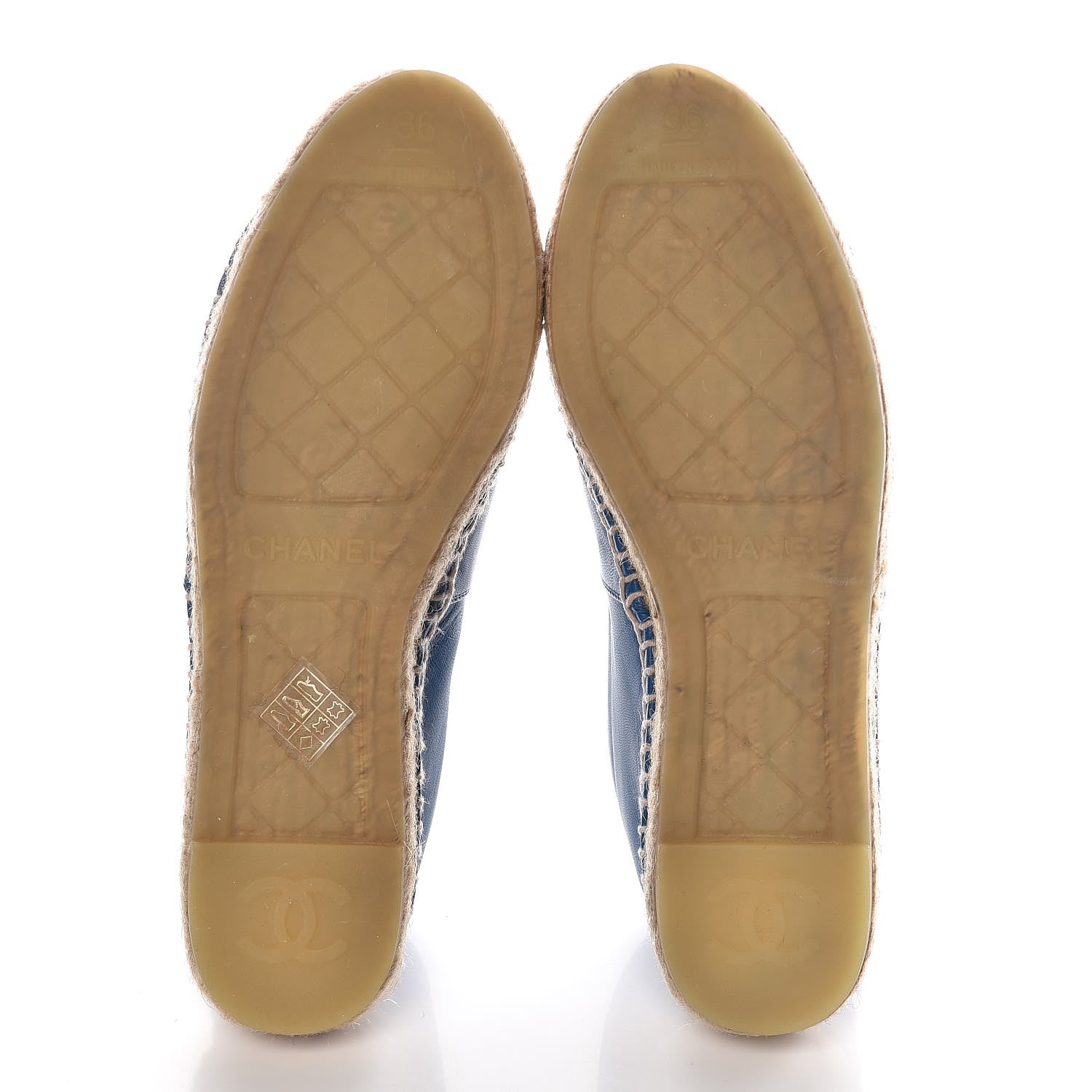 Chanel Lambskin CC Espadrilles 36 Blue 5 of 10