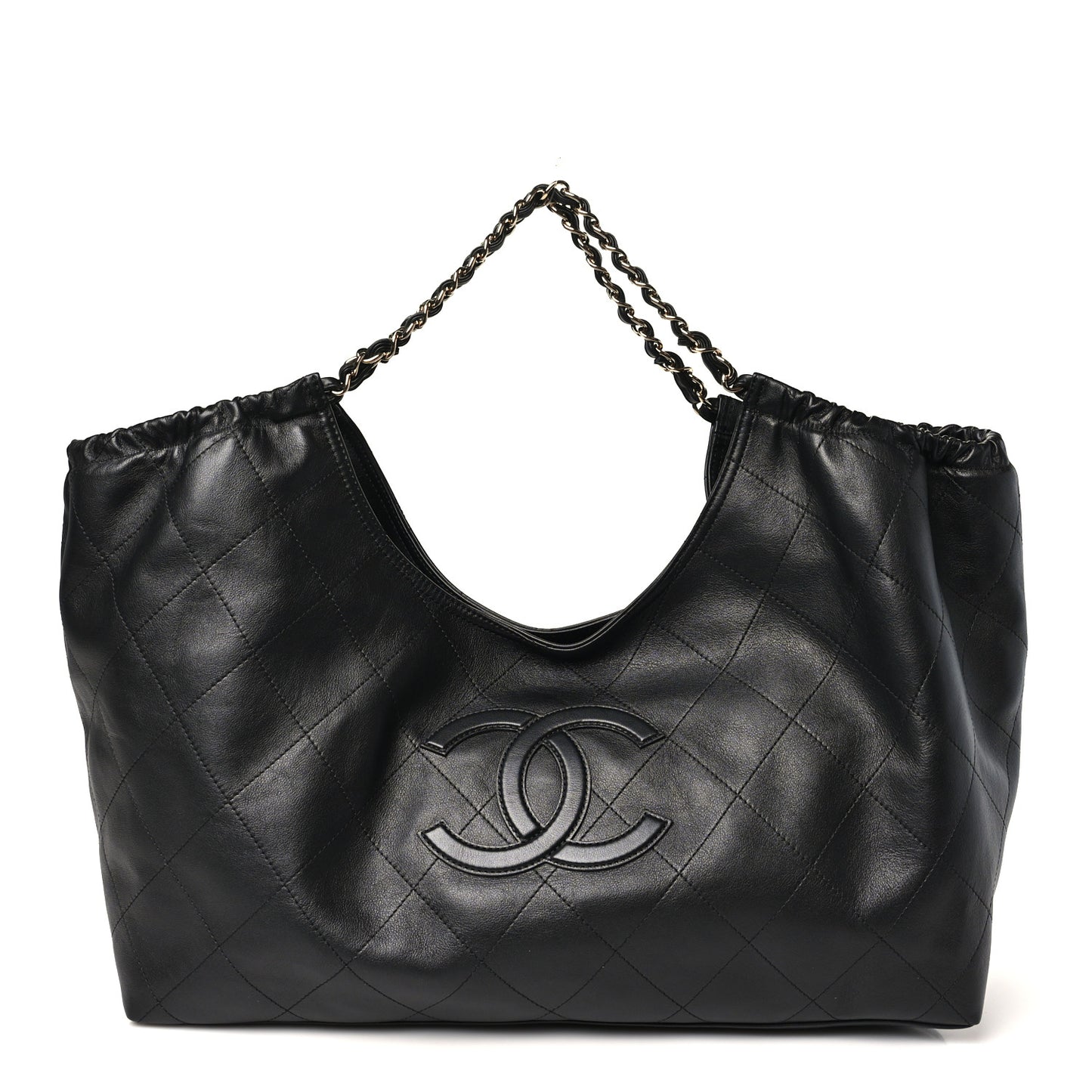 Lambskin Quilted Neo Cabas Shopping Tote Black