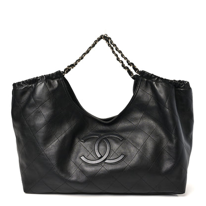 Chanel Lambskin Quilted Neo Cabas Shopping Tote Black 1 of 12