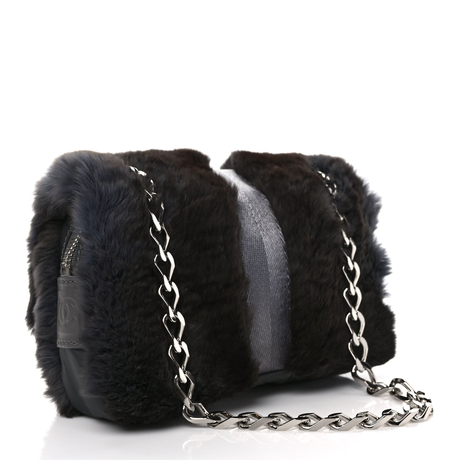 Chanel Rabbit Fur Sport Flap Dark Grey 3 of 10