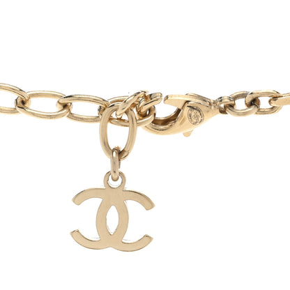 Chanel Crystal Textured CC Necklace Gold 5 of 6