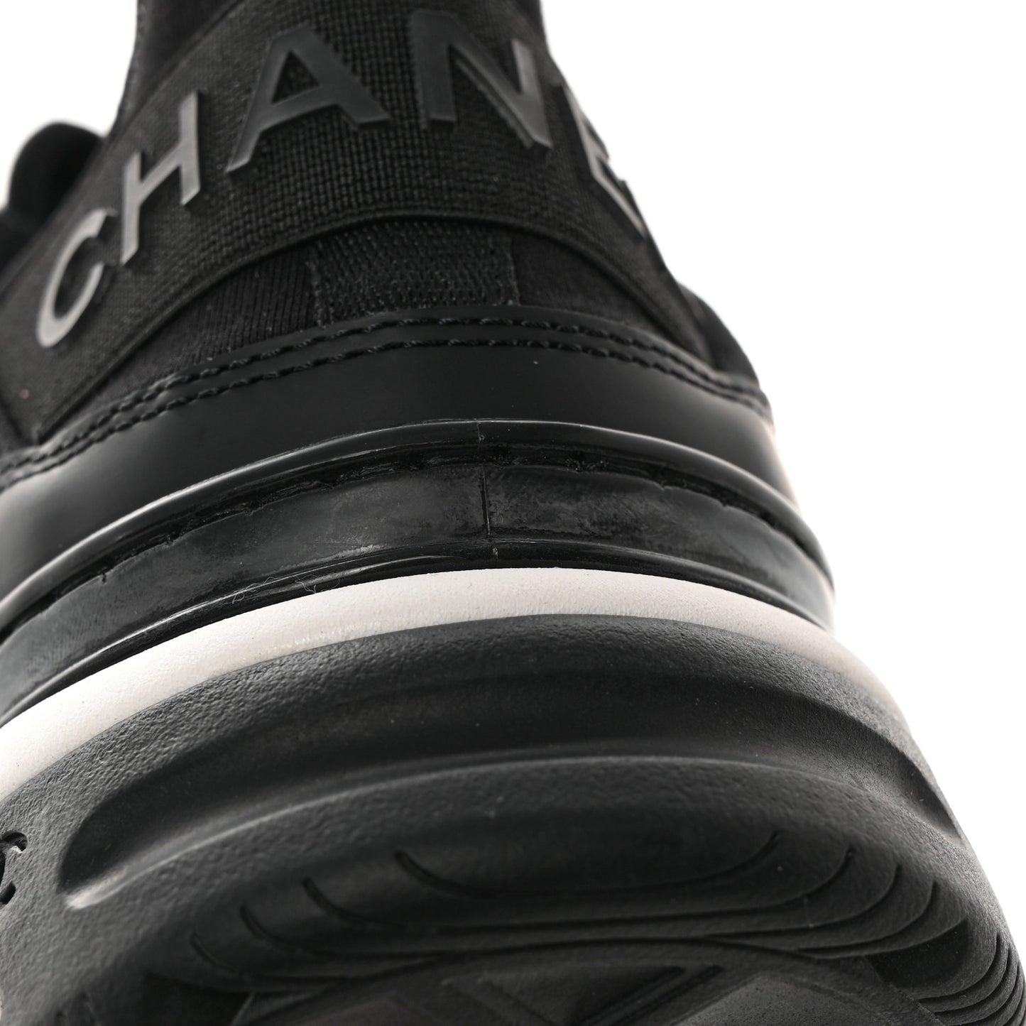 Velvet Calfskin Mixed Fibers CC Sneakers 38.5 Black