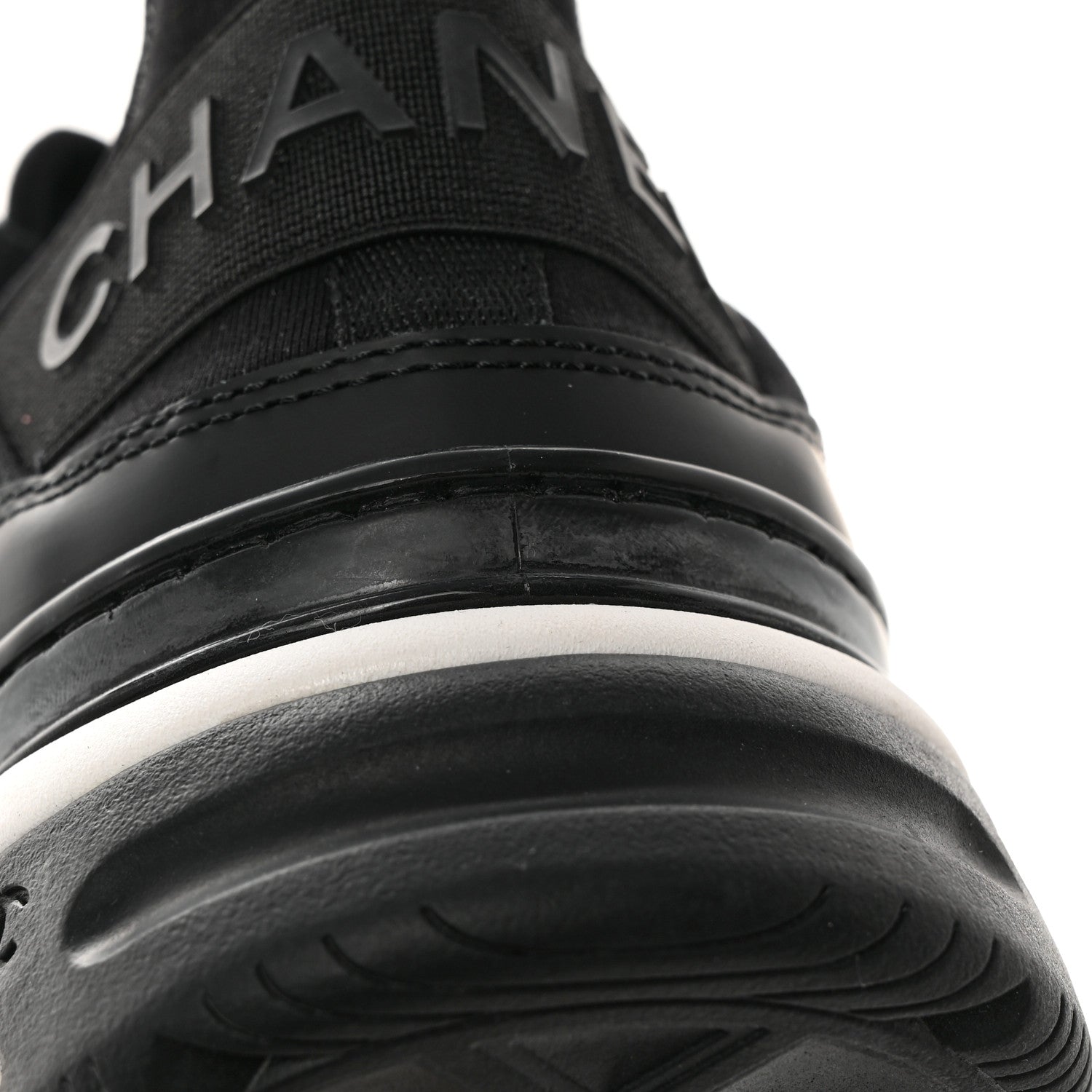 Chanel Velvet Calfskin Mixed Fibers CC Sneakers 38.5 Black 9 of 13
