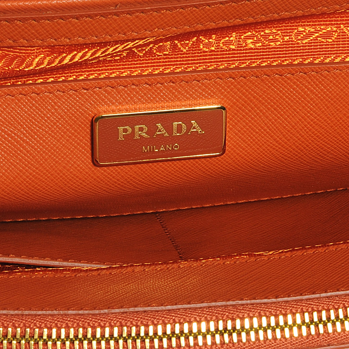 Saffiano Lux Double Zip Tote Papaya